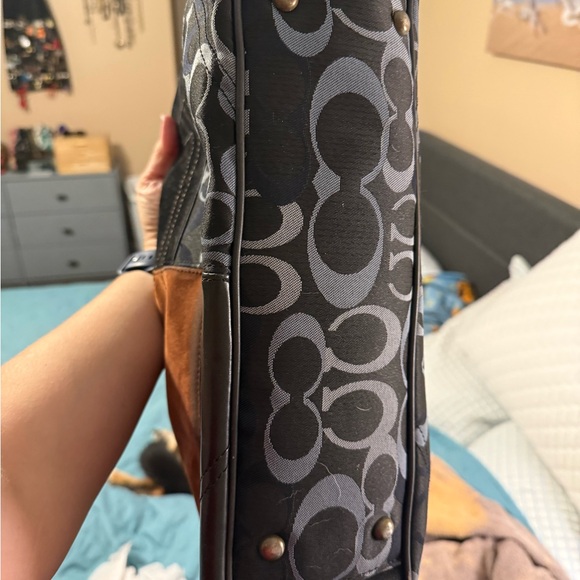 Coach Black and Brown Signature Patchwork Tote - Picture 6 of 13